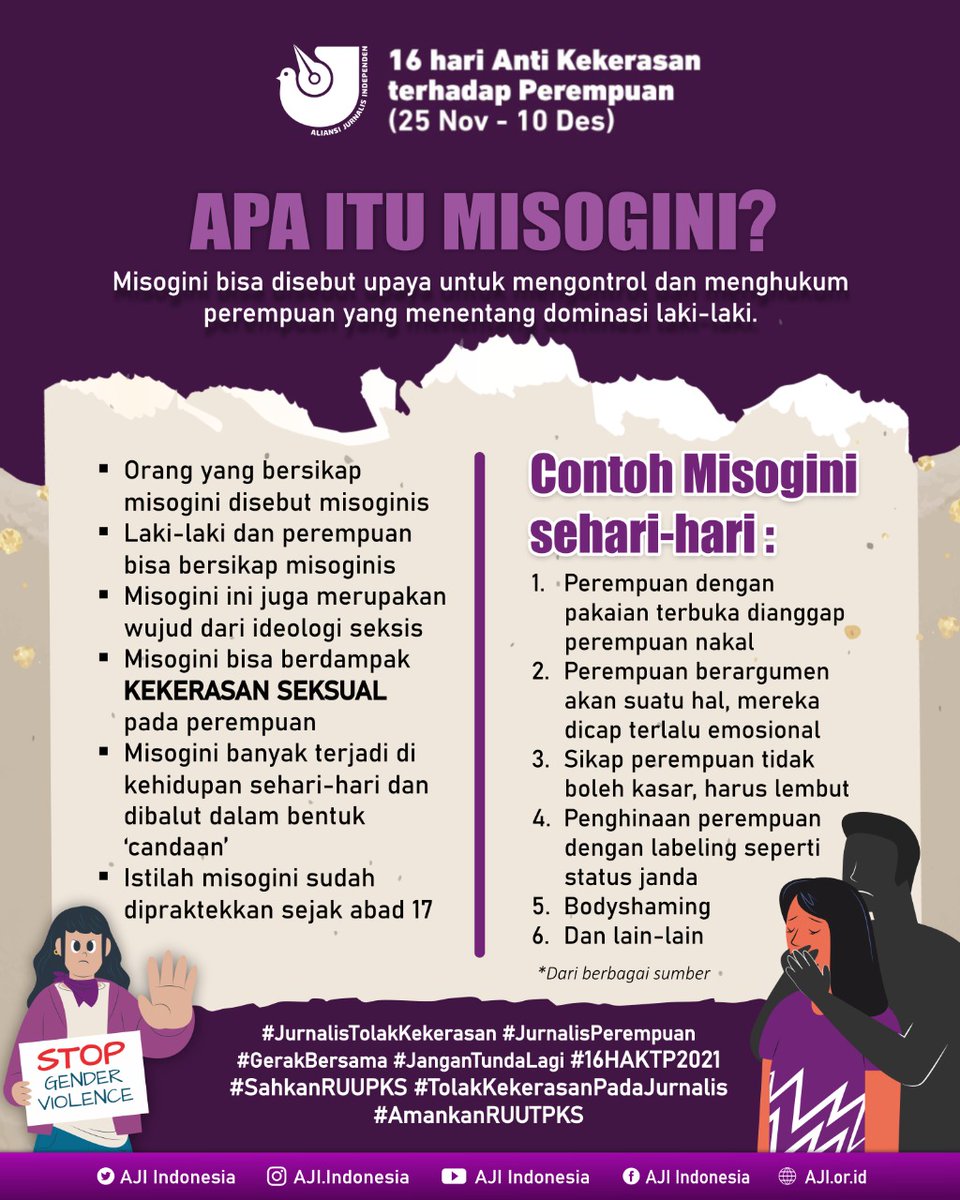 AJIIndonesia's tweet photo. 16 hari Anti-Kekerasan terhadap Perempuan (25 Nov - 10 Des)
#jurnalistolakkekerasan #jurnalisperempuan
#GerakBersama #JanganTundaLagi #16HAKTP2021 #SahkanRUUPKS #TolakKekerasanPadaJurnalis #AmankanRUUTPKS https://t.co/iB22RO3Nua