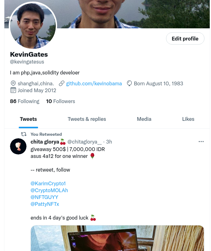 kevingatesus's tweet photo. @chitaglorya__ @KarimCrypto1 @CryptoMOLAh @NFTGUYY @PattyNFTx done https://t.co/TVvfibWo1j