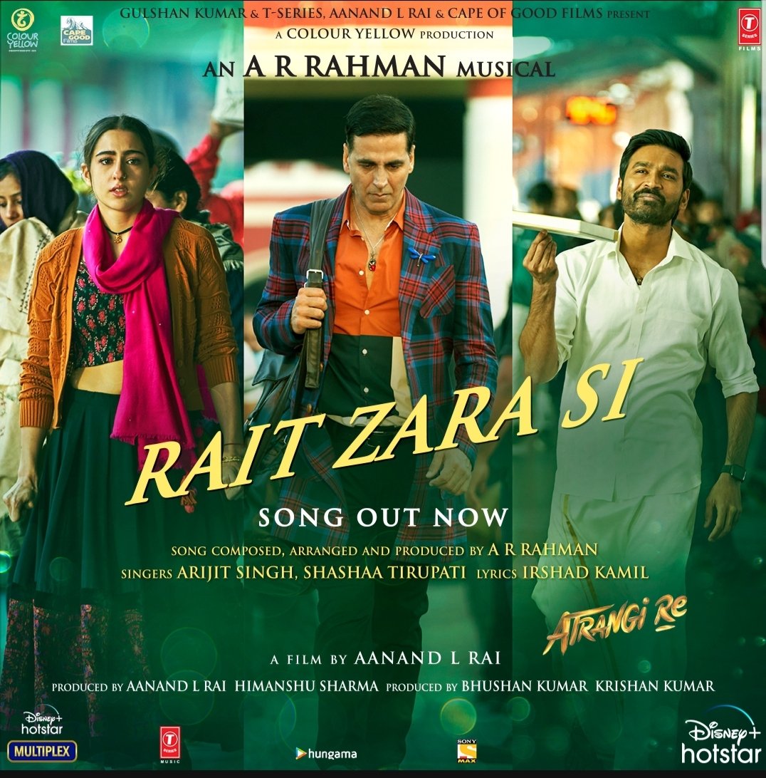 दिल थोड़ा जज़्बाती है, भर जाता है बातों से... #RaitZaraSi 💕
Song out now! bit.ly/RaitZaraSi 

#AtrangiRe streaming from 24th December on #DisneyPlusHotstarMultiplex