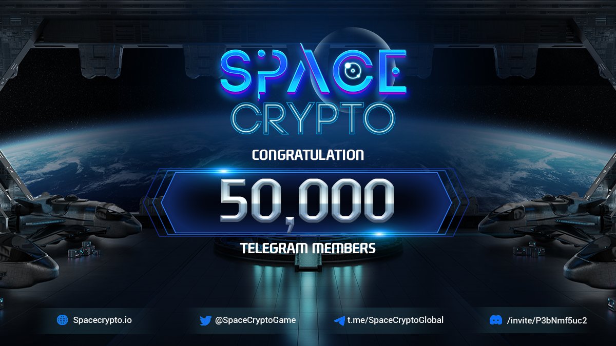 🔥50K TELEGRAM MEMBERS 
#SpaceCrypto  can't go this far without you guys! 
We still have 2 #Airdrop campaigns running, keep referral your friends:
1. Win #Whitelist for #IDO
👉gleam.io/62gXR/spacecry…
2. 300,000 $SPG
👉t.me/SpaceCryptoGlo…
 #SPG #PlayToEarn #NFTs #Gamefi #DeFi
