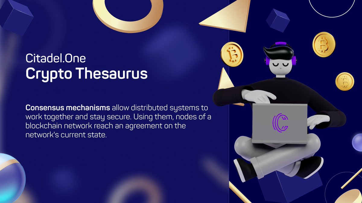 CitadelOne_'s tweet photo. 📖It's #CryptoThesaurus time!
Word of the day: #Consensus
In regards to #blockchain, reaching consensus means that at least 51% of the nodes on the network agree on the next global state of the network
#cryptocurrency https://t.co/jobscVHMXA