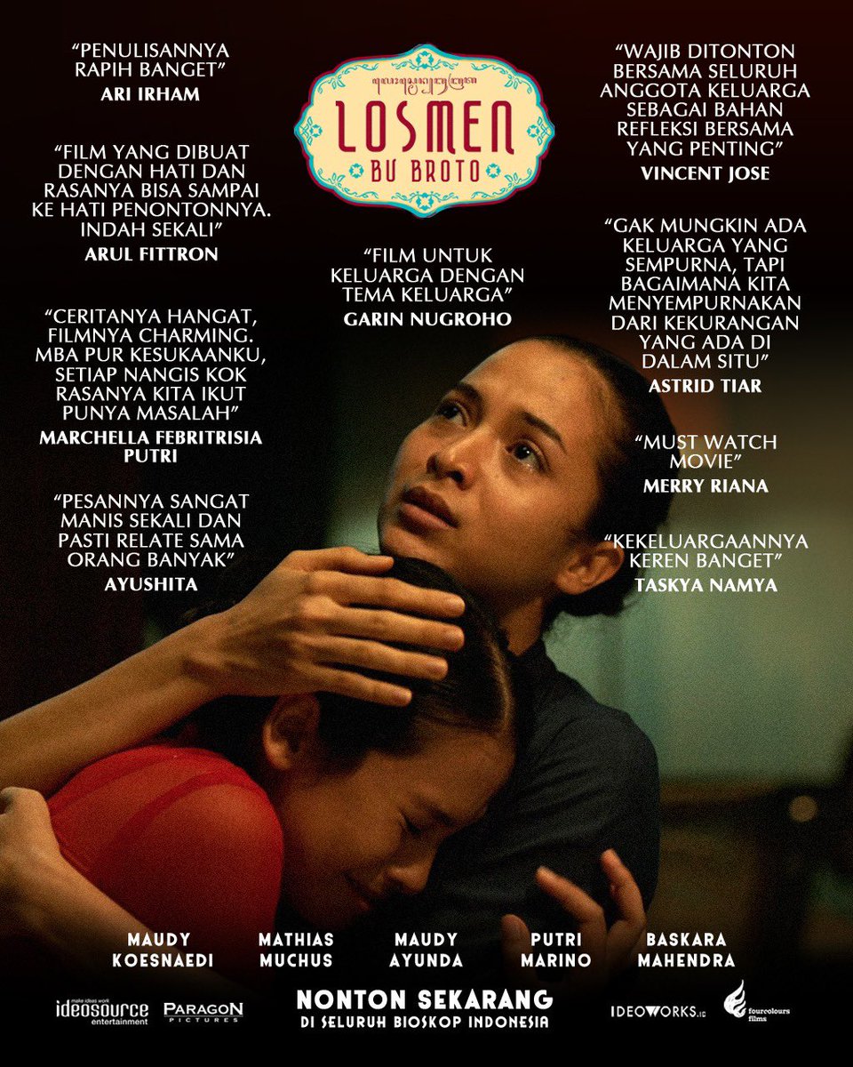 paragonpics_'s tweet photo. One of the best reviewed movie of the year! Terima kasih apresiasi yang luar biasa dari teman-teman semua.

@losmenbubroto sedang tayang di bioskop! Buat kamu yang belum nonton, yuk nonton sekarang!

#LosmenBuBroto https://t.co/hOCfrph2x2