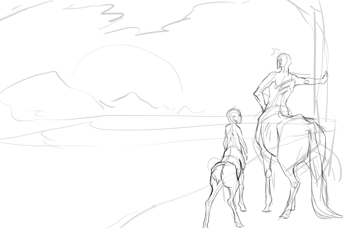 Found a 4 year old wip sketch of Astyr and Tariq that I never finished. Decided to spruce it up a bit. 
