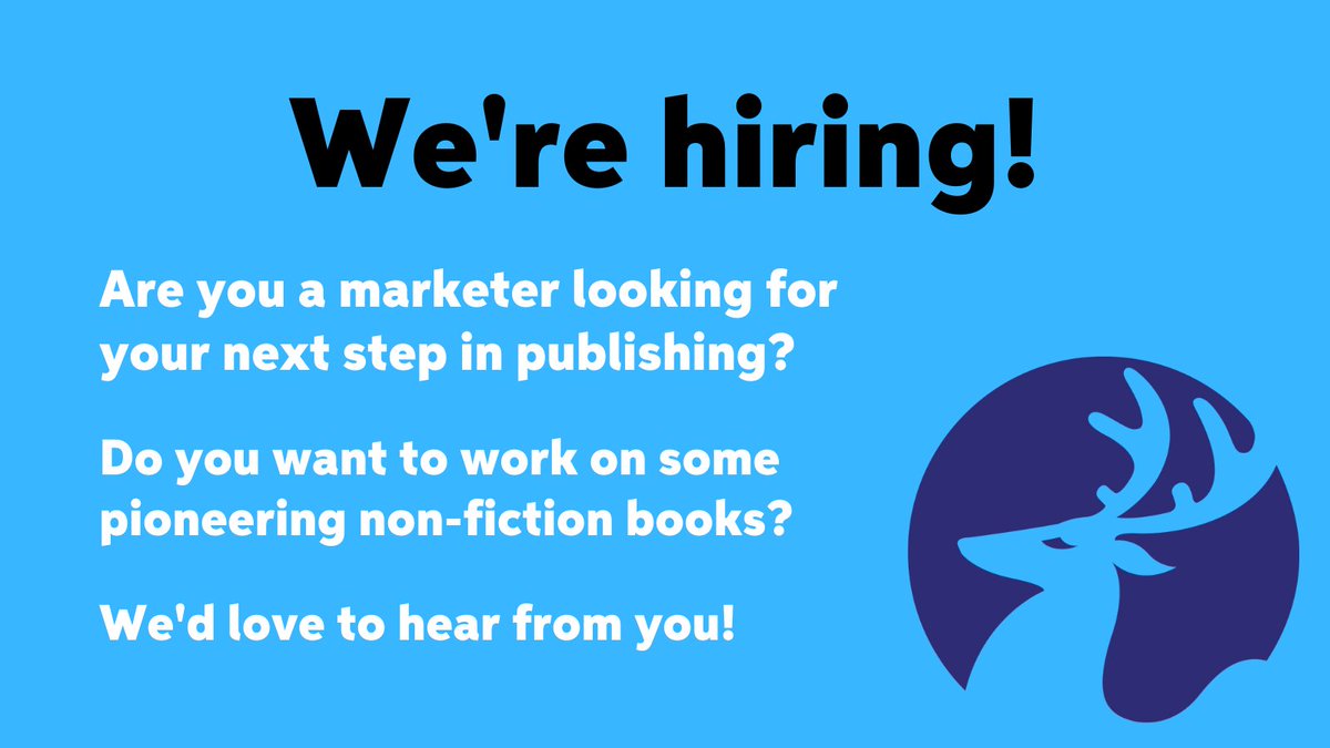 Join our #marketing team! 

Do you want to develop your marketing skills and work on some amazing non-fiction books? Find out how, here: bit.ly/3xYguOO

#marketingjobs #publishingjobs #jobsinbooks