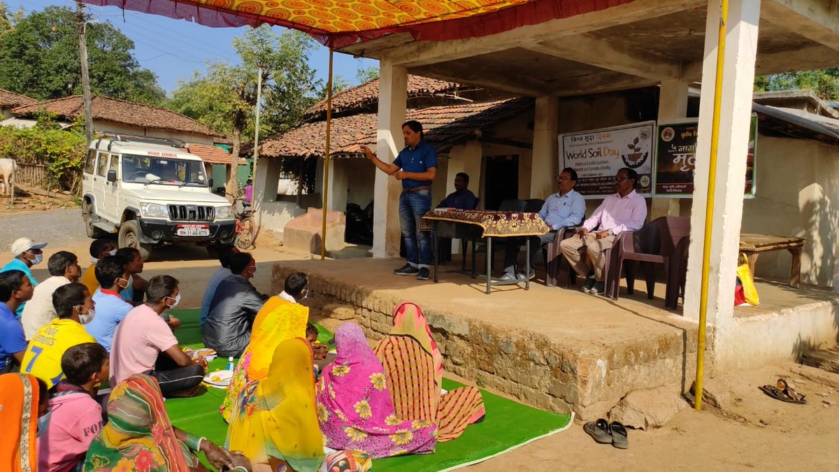 INbsslup's tweet photo. World soil day at Tribal dominated Pitambaritola village, Deori taluka, Gondia in collaboration with state department of agriculture. Total 100 farmers participated in the event. https://t.co/07fDd9GSWH