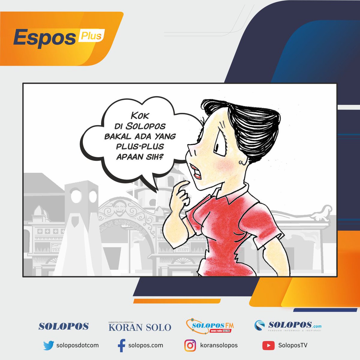 soloposdotcom's tweet photo. Bakal ada yang plus-plus di Solopos.
.
Kalian bisa tebak aba yang plus-plus di Solopos?
.
#solopos #jonkoplo #komik #plusplus https://t.co/yrE8FoRj8v