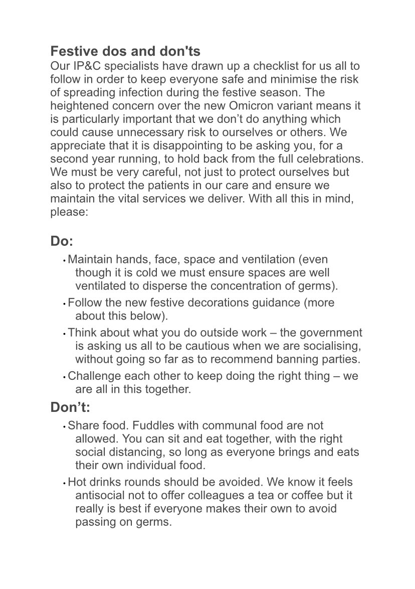 DchsControl's tweet image. As we are fast approaching the festive season, the IP&amp;amp;C team have put together some guidance on celebrating safely with colleagues. 🎄🎄🎄