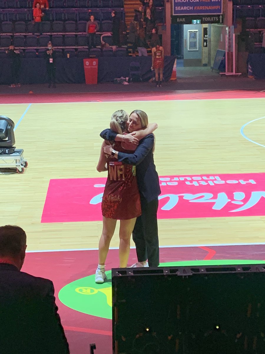 HarriettKelly's tweet photo. @JessThirlby congratulations on the win @EnglandNetball and series player @nataliesymone so good to watch you live again 😍 https://t.co/XWTB11J03k