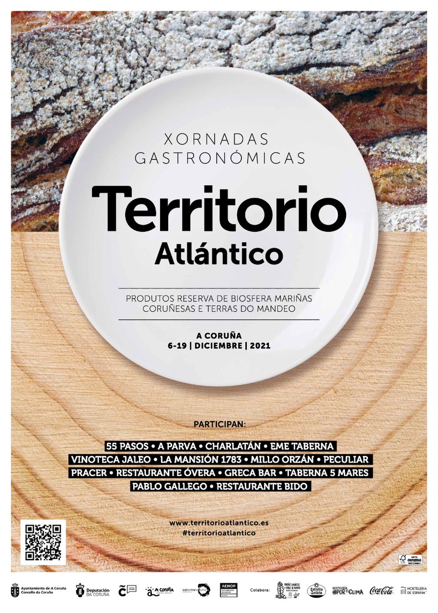 CorunaTurismo's tweet photo. 🍽 Comienzan las Xornadas Gastronómicas #TerritorioAtlántico. Una gran oportunidad de probar las propuestas de establecimientos coruñeses con productos de proximidad procedentes de la Reserva de Biosfera

Más información en https://t.co/JN6WC2Neb1
#SiempreAbierta
#SaboreaACoruña https://t.co/Mh87GDemsV