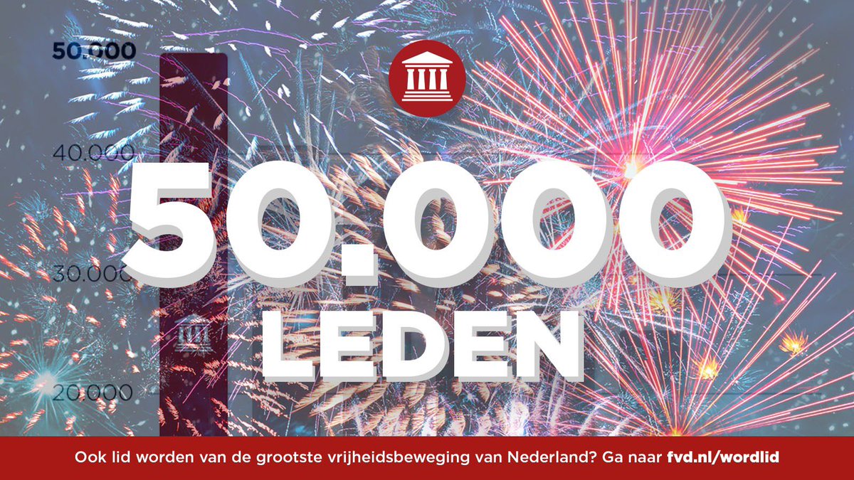 thierrybaudet's tweet photo. Wow! Het is gelukt! We zijn door de magische grens van 50.000 leden! Ongelooflijk bedankt aan iedereen voor de IMMENSE steun! VRIJHEID! #FVD https://t.co/jIbzRJtsGB https://t.co/2ZesQINlV1