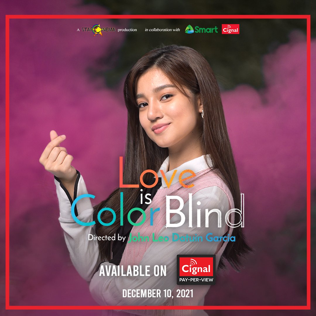 CignalTV's tweet photo. Is her love enough to fill his world with color? Meet @bellemariano02 as the bubbly Cara in #LoveIsColorBlind, available via Cignal Pay-Per-View starting December 10, 2021! #HelloCaraAndIno #DonBelle https://t.co/nnsSa1wevF