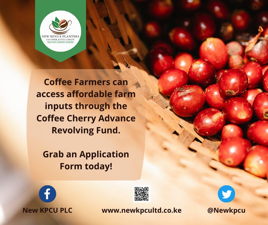 NewKpcu's tweet photo. We are making coffee husbandry easier by availing quality and affordable farm inputs through the Coffee Cherry Advance Revolving Fund (CCARF). 

#NewKPCU #CoffeeReforms #CCARF https://t.co/KatRHUtYh7