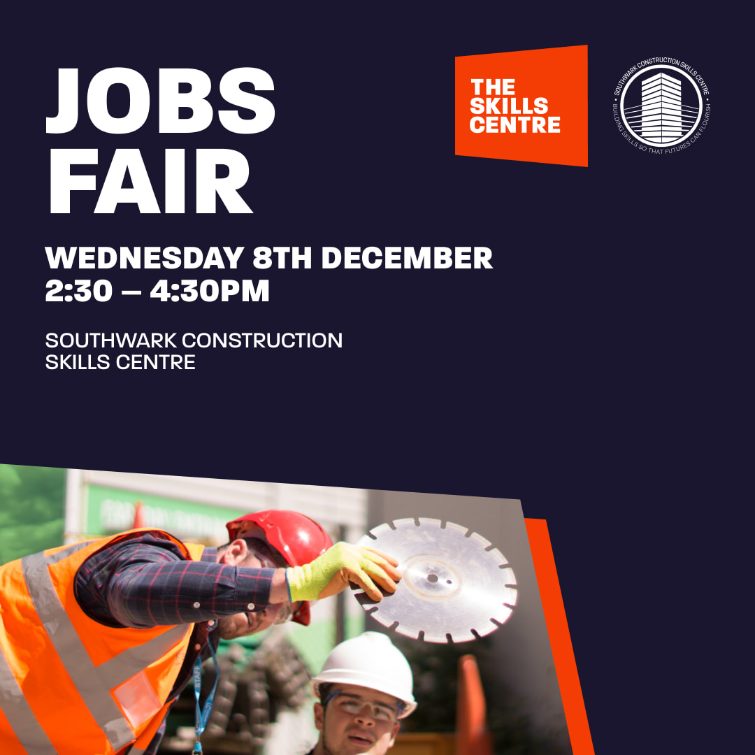 skillscentreltd's tweet photo. We are holding a jobs fair on the 8th December from 2:30pm – 4:30pm at Southwark Construction Skills Centre. 

If you’re looking for a new challenge or interested in a career in construction, visit our website for more information: https://t.co/0E4Lwq83GC #Southwark https://t.co/IQqqm8XLCf