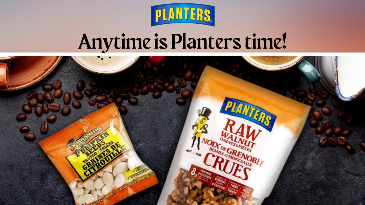 planterscanada's tweet photo. Which #PlantersSnacks are you enjoying today?
#MondayMotivational #PlantersSeeds #PlantersNuts #PlantersCanada https://t.co/Af0RghSKuJ