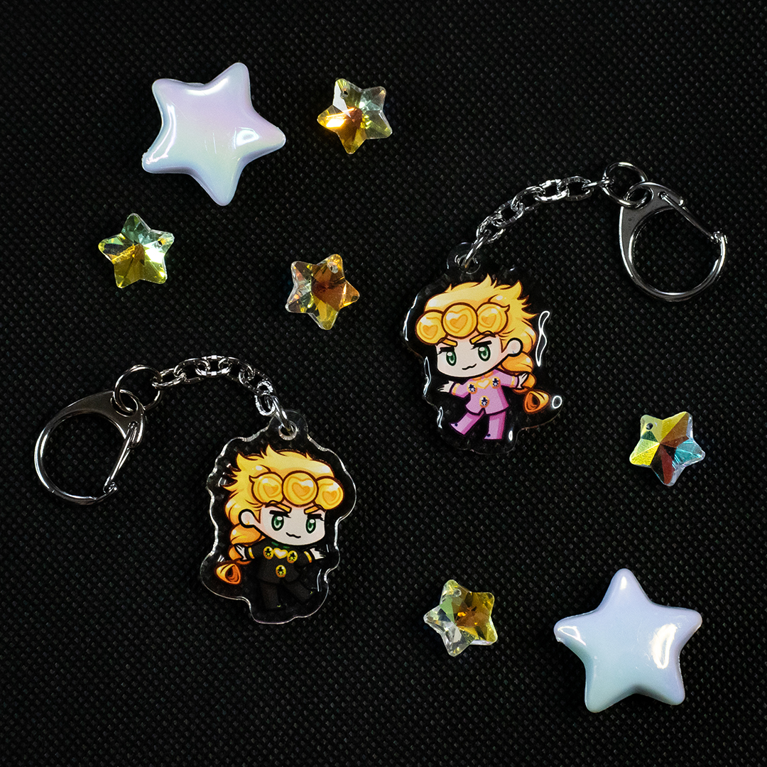 PointlessMuvu's tweet photo. Look at all these Jojo keychains now available in my new online SHOP! https://t.co/Rk6kFo1s2o
Which one is your favorite? 
And what other characters would you like to see as keychains?
#jjba #jjbafanart https://t.co/yyva7hiyPq