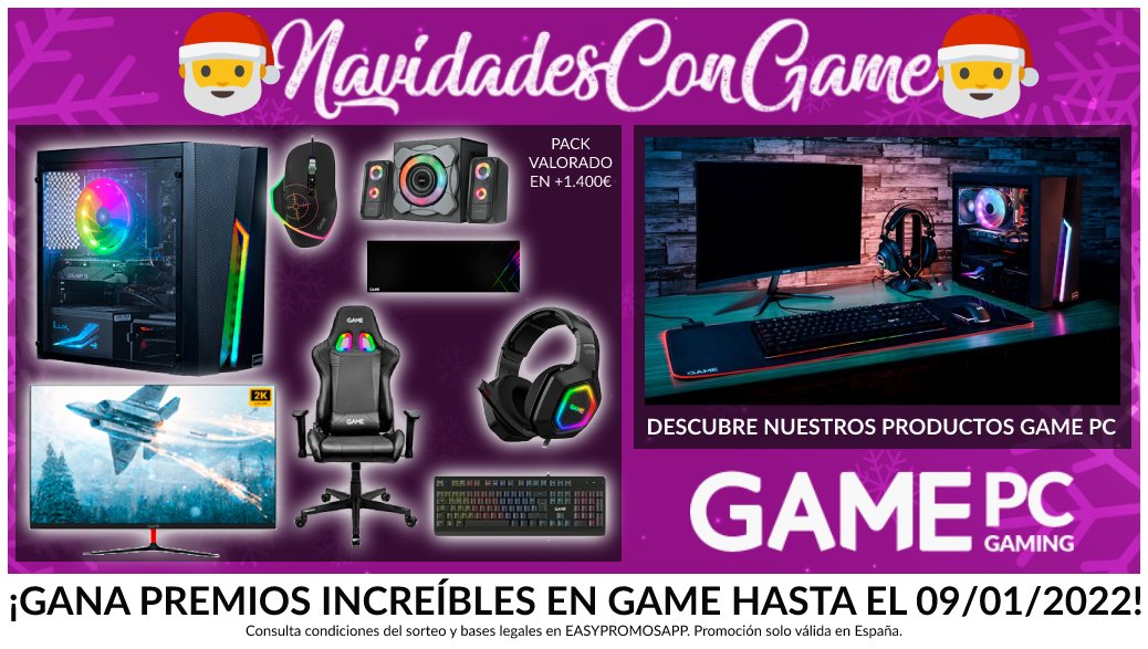 VideojuegosGAME's tweet image. 🎅 ¡GANA este SET UP de productos #GAMEPC valorado en +1.400€! 🎅

🔄 RT + Síguenos.
📝 Responde con #NavidadesConGAME.
⏱ Participa hasta el 12/12/2021 a las 23:59h.

¡Y no te pierdas nuestros productos #GAMEPC para estas Navidades!

+ INFO y BBLL:
ow.ly/etOS50H2Epp