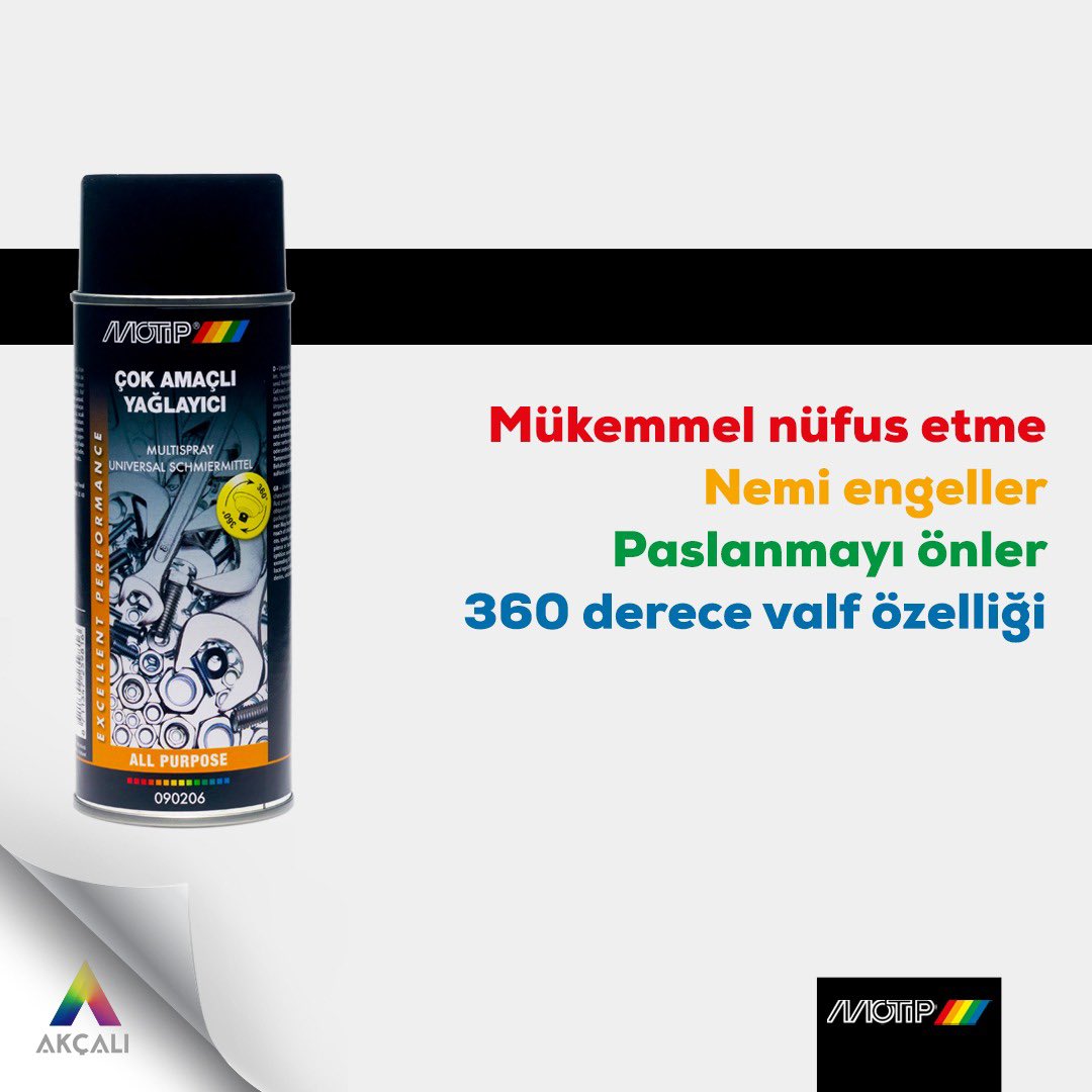 AkcaliSprey's tweet photo. Motip Çok Amaçlı Yağlayıcı Sprey, metal ve kauçuk parçaları yağlamaya ve korumaya yönelik bir yağdır. Evinizdeki veya atölyenizdeki her tür bakım uygulamasında rahatlıkla kullanabilirsiniz. 🦾

#AkçalıBoya #Motip #ÇokAmaçlıYağlayıcı https://t.co/LUYvClh1Mp
