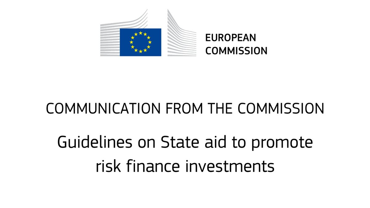 #EUStateAid Commission adopts revised Guidelines on State aid to promote risk finance investments
➡️ec.europa.eu/commission/pre…