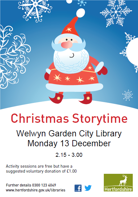 WH_CVS's tweet photo. Visit @WGC_Central_Lib next week Monday 13th December for a magical Christmas Storytime

#WelwynGardenCity #ChristmasStoryTime #HertfordshireLibraries #WelwynHatfield #ChildrensActivites #WelHat #WhatsOnWelHat https://t.co/B48z6h7ILo