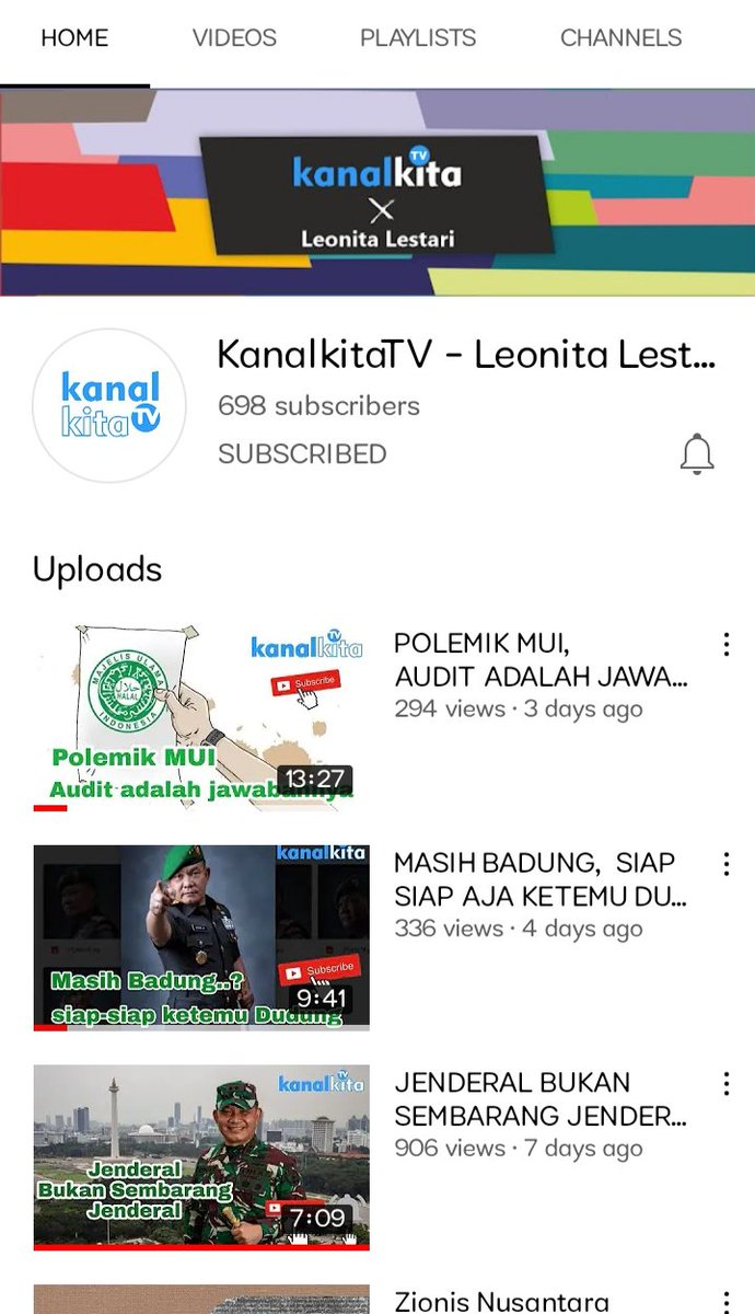 Untuk teman - teman yg belum kenal KanalKitaTV, boleh main-main ke youtube.

Bantu share, like &amp; subc ya....

Terima kasih banyak.

GBU
youtube.com/channel/UCOx8O…