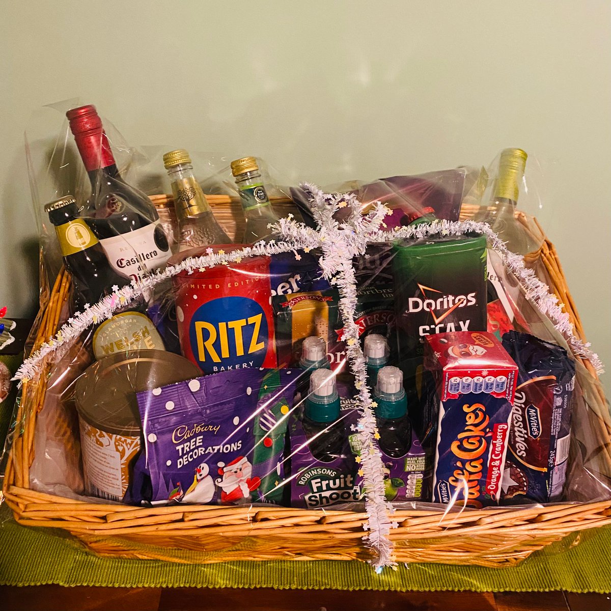 Lovely hampers for the Christmas Raffle. A busy child hamper donated by a parent and a spar hamper worth £40. tickets can be bought here collectionpot.com/pot/727900/