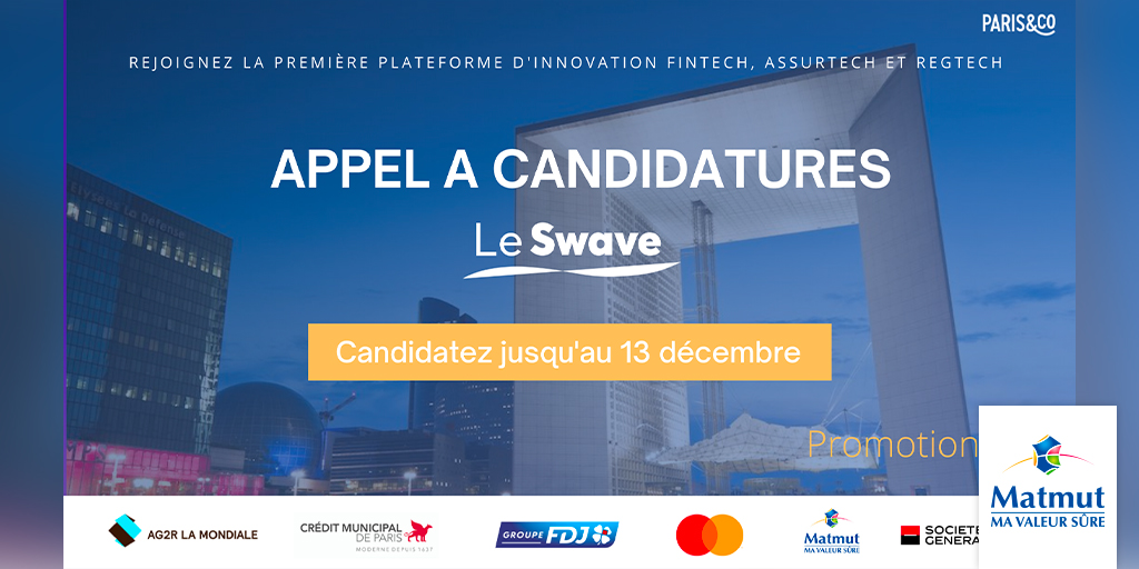 Matmut's tweet photo. 📣Notre partenaire @LeSwave recrute sa 5ème promotion d'entrepreneurs jusqu'au 13/12 !
Un appel à candidature pour les secteurs #Findtech, #Assurtech et #Regtech !
Par ici pour postuler 🤩https://t.co/4jWE1E5fpL https://t.co/yUfZcfByRR