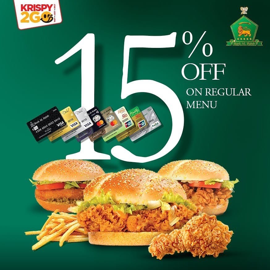Krispy2Go's tweet photo. An exquisite offer for Bank Al Habib's valuable customers, who have both debit and credit cards! 📢
Now you can get 15% OFF on the regular menu of Krispy2GO!😋
WhatsApp: 0331 3573220
Or Call: 021 111 626 62 #krispy2go #krispy #krunchy #cheeseburger #foodphotography #bankalhabib https://t.co/JADuhun1D3