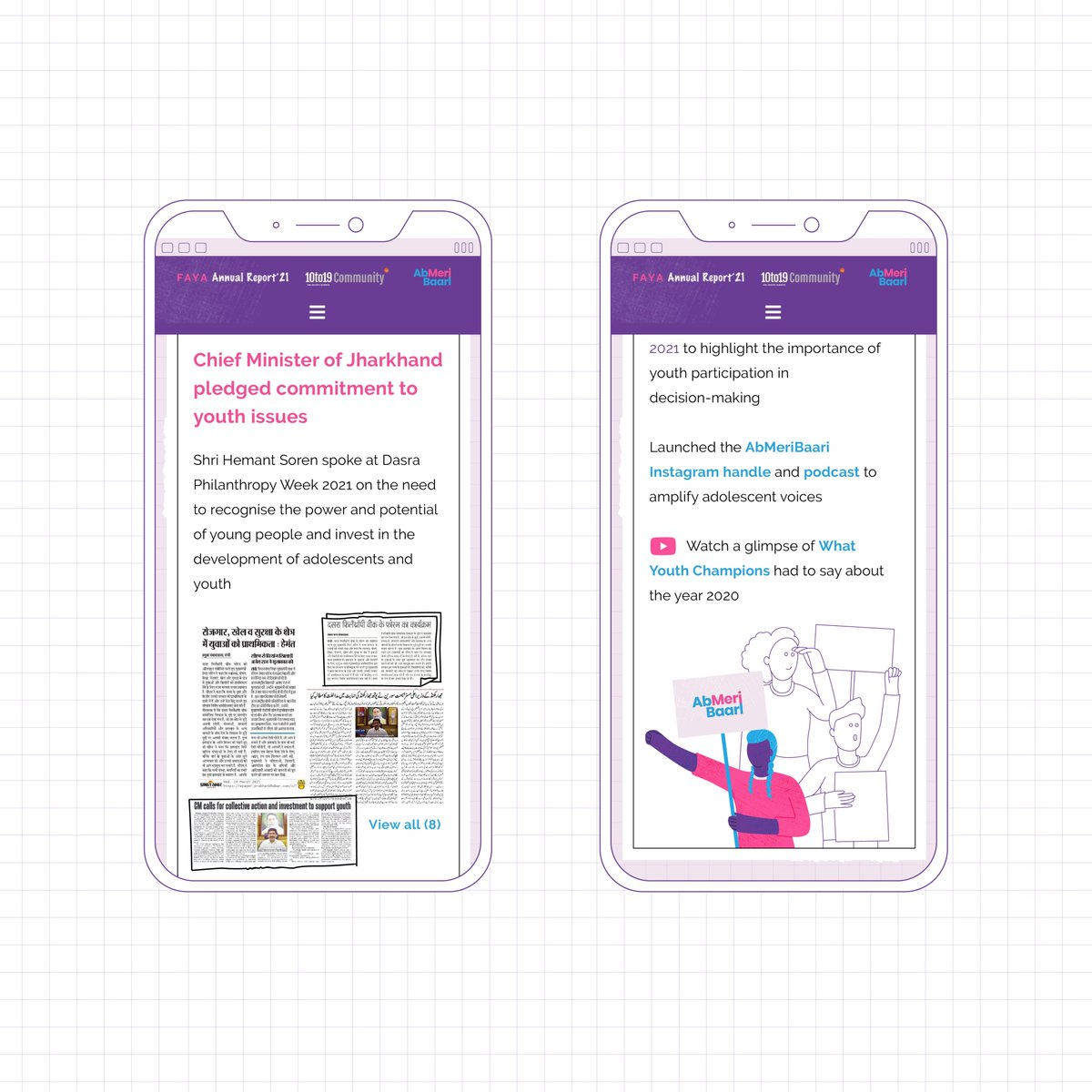 wishbox_studio's tweet photo. A majority of the content on the #website is based on the accomplishments of the campaign. Therefore, the newspaper was used as a key #visualelement. Features like multiple #typographic systems, rugged paper edges were inspired from newspapers. #Faya https://t.co/6xeYOK6uRg