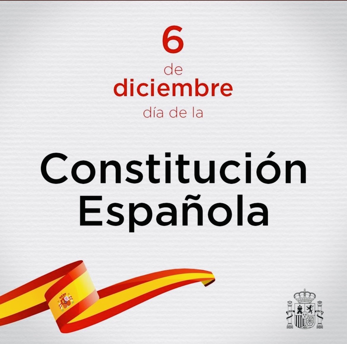 Buenos días! Una fecha que señala nuestra convivencia, la fecha de la #cartamagna, un recordatorio de que somos un #granpais ❤️ y que debemos seguir luchando por que NADIE la destroce , y con ella nuestra convivencia 💪🏿🇪🇸