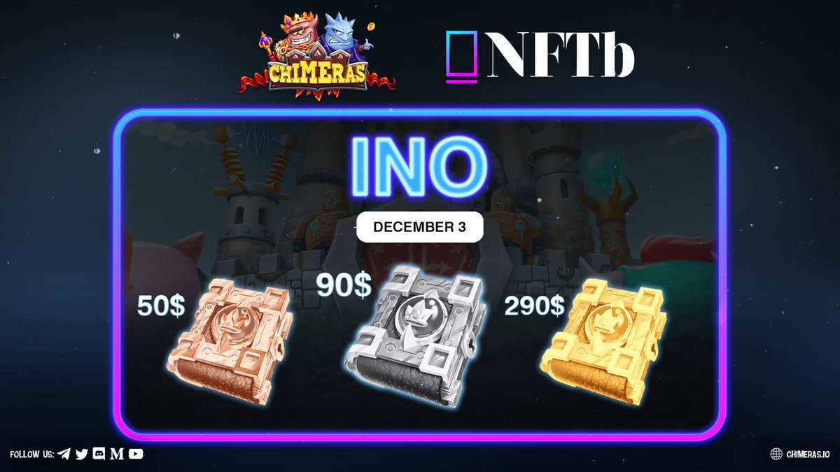 🚀🔥 We are looking forward to our INO today and have received overwhelming support from the <a href="/nftbmarket/">NFTb 👉🏼 PixelRealm</a> community.

👍 We’ve decided to postpone our INO to 2 PM UTC today (Dec 6, 2021) and give both communities more time to get ready.

➡ INO link: nftb.io/launchpad/chim…