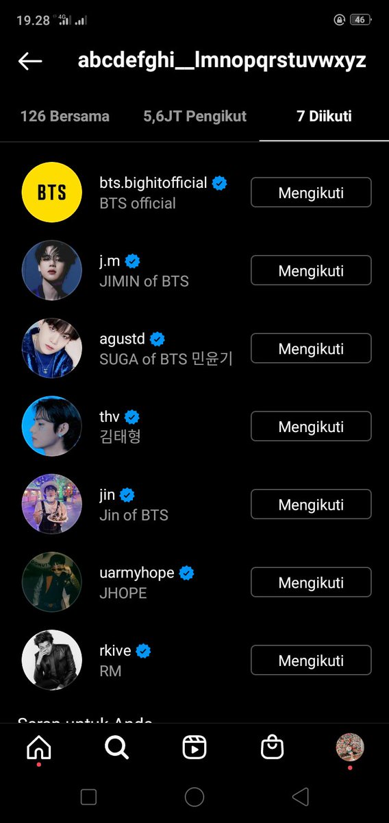 bangsoul13's tweet photo. Iseng buka Instagram Jungkook,sedih bangett dia cuma follow 6 member padahal BTS ada 7🙂 INI BENERAN,BANGTAN PUNYA IG https://t.co/7G2k4p6NYj