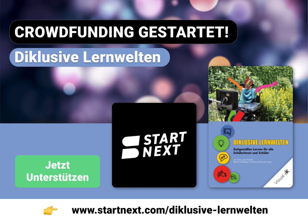 VisualInkPub's tweet photo. Unser #Crowdfunding Aktion für #DiklusiveLernwelten ist in vollem Gange: 40% des Ziels haben wir schon!
https://t.co/qVeqQ0rsS2
Wer ist noch dabei und unterstützt uns mit einer Vorbestellung? #twlz
Gerne RT!
@Startnext #Diklusion #Sopaed #VisualBooks #DiklusiveLernwelten https://t.co/t6F3vVrXhD