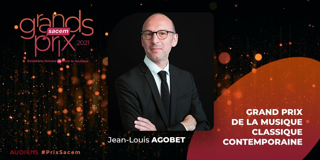 Très heureux de faire partie du palmarès 2021 des Grands Prix <a href="/sacem/">Sacem</a>
Grand Prix de la Musique Classique Contemporaine (carrière) #PrixSacem
@mmcontemporaine @artchipel <a href="/peerclassical/">peermusic Classical</a> <a href="/EditionsLemoine/">Henry Lemoine</a> <a href="/operadebordeaux/">Opéra de Bordeaux</a> <a href="/francemusique/">France Musique</a> <a href="/ftvculturebox/">francetv culturebox</a> <a href="/LettreMusicien/">LaLettreduMusicien / a quitté X le 6 novembre 2024</a> <a href="/ResMusica/">ResMusica</a>