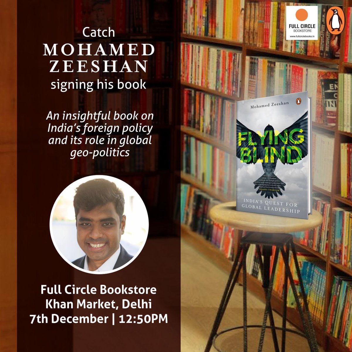 ZeeMohamed_'s tweet photo. Hello there, Delhi! I’m finally in your fair city and I’m going to be signing copies of #FlyingBlind tomorrow, Tuesday!

11:30 am: @Bahrisons_books
12:10 pm: @faqirchandbooks
12:50 pm: @FullCircleReads
2:30 pm: @midlandbook

Come find me there! https://t.co/8B9pJ7q23x