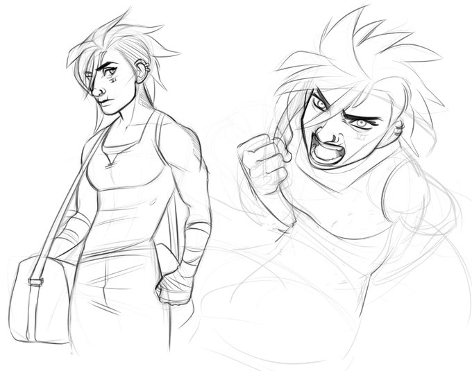 not letting myself post the painting I just finished at this hour but here's some Vi sketches #Arcane 