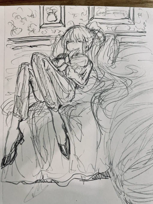 前描いてたモル
パンツスーツも似合いそう 