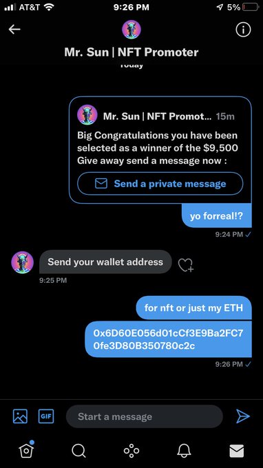 Went from &ldquo;Congratulations! You won $9,500!&rdquo; to, &ldquo;Oh, you don&rsquo;t have $200+ in your ETH wallet!? You&rsquo;re<a href="/tag/newprofilepic"class="tags"><span>#newprofilepic</span></a>