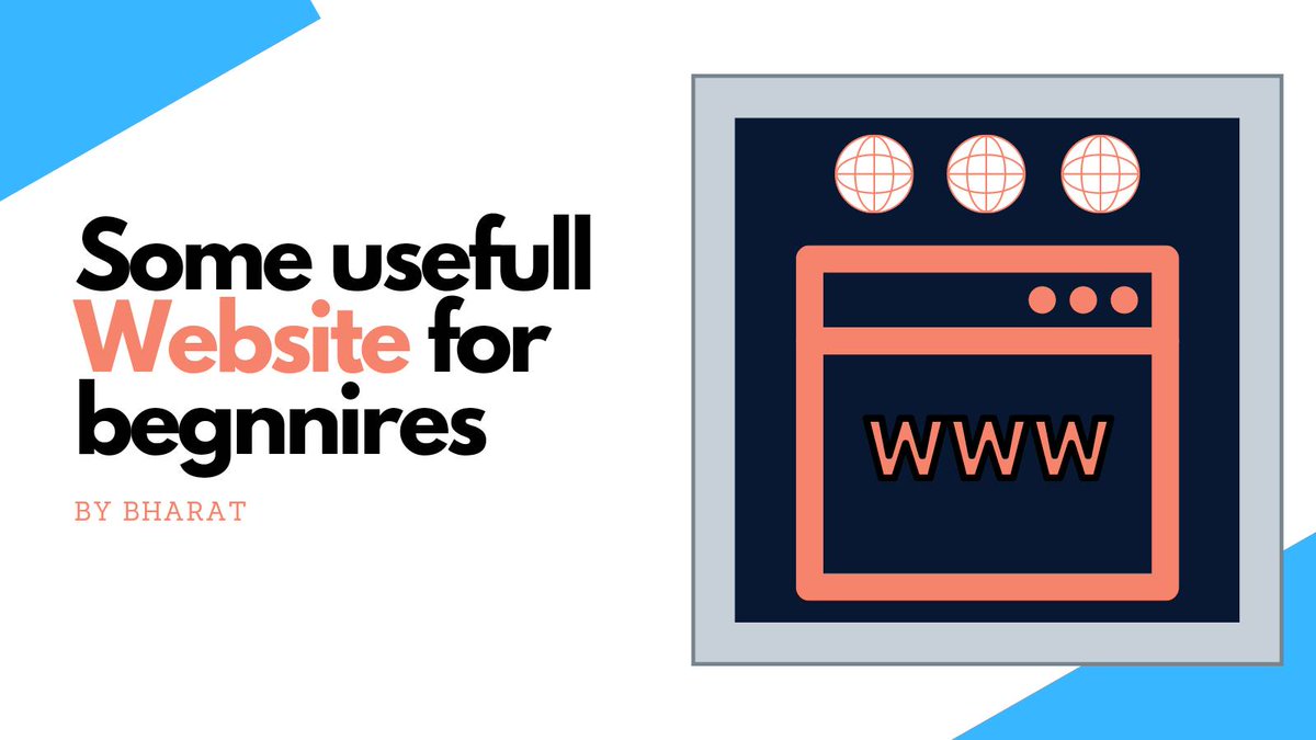 ChotwaniBharat's tweet image. There are some useful websites to check out every day.
#webdev #webdevlopers #webdevlopment #FrontEndDevlopment #100daysofcode #html5 #css #javascript #webdesign #coding #coder #code #frontenddev