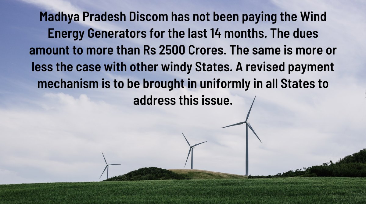 #dicsoms #payments #windenrgy #climatechange #climatecrisis <a href="/CMMadhyaPradesh/">Chief Minister, MP</a> <a href="/mnreindia/">Ministry of New and Renewable Energy (MNRE)</a>