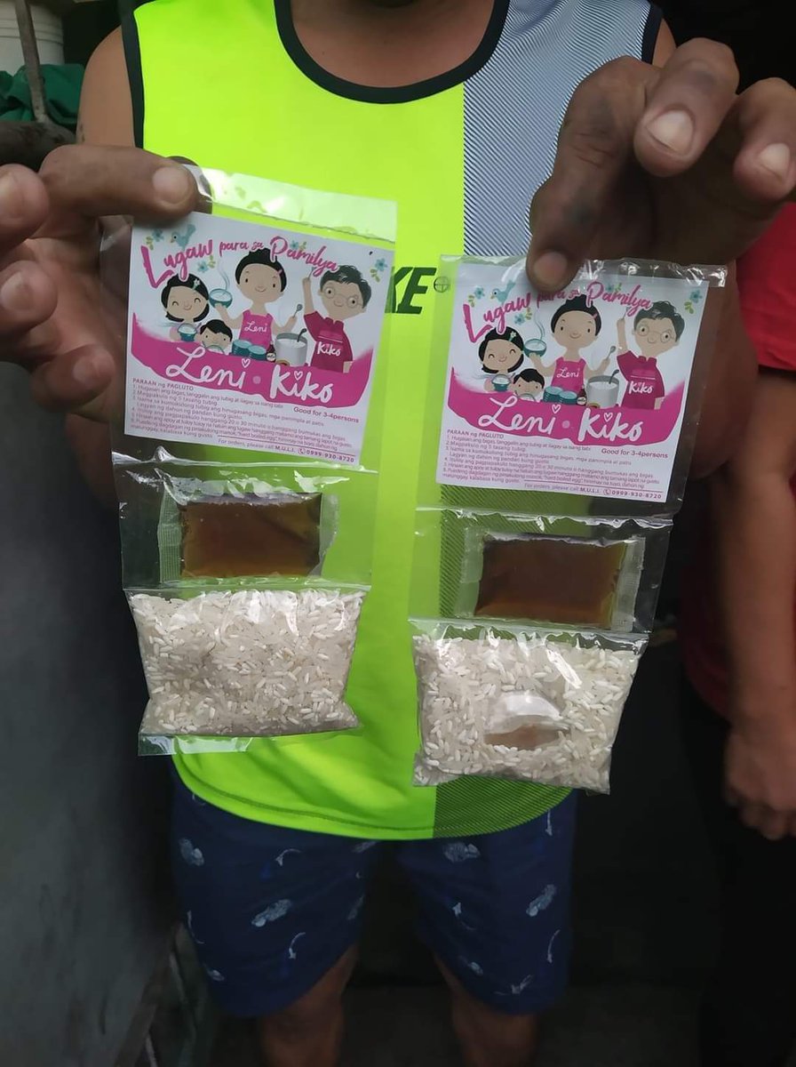 Dyudeealcantara's tweet photo. This Lugaw Kit is P15 pesos only. Good for a family of 3 to 4. A cup of rice and condiments. Kung marunong kayo magluto, alam nyo na ang lugaw umaalsa habang naglalagay ka tubig. Ang dami niyo sinasabi pero ang bawat lugaw packet na yan ay nakakapagpakain ng kapwa niyo Pilipino. https://t.co/z0xlXta3MF