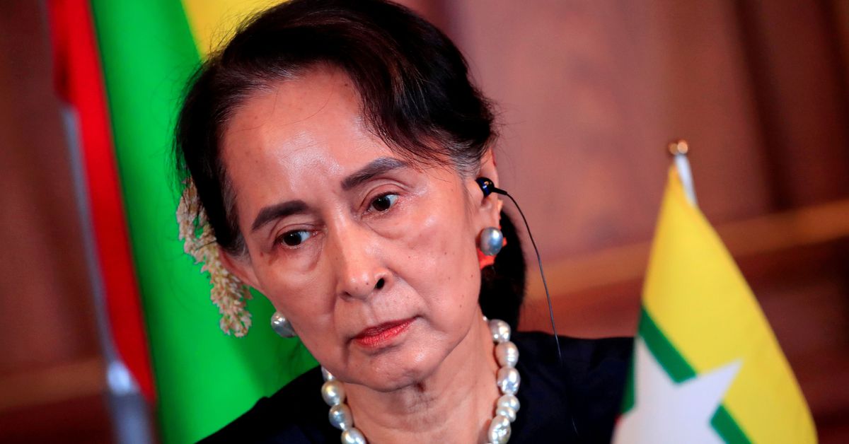 Reuters's tweet photo. Myanmar's ousted leader Suu Kyi sentenced to four years jail - source https://t.co/pBhFRZgpHF https://t.co/Pcz6e7Ceps