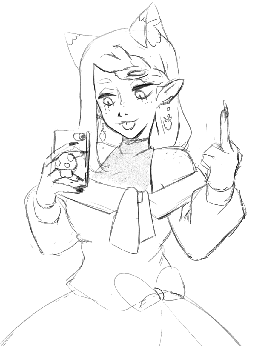 Rinrin selfie time but she's on instagram showing off her nails 