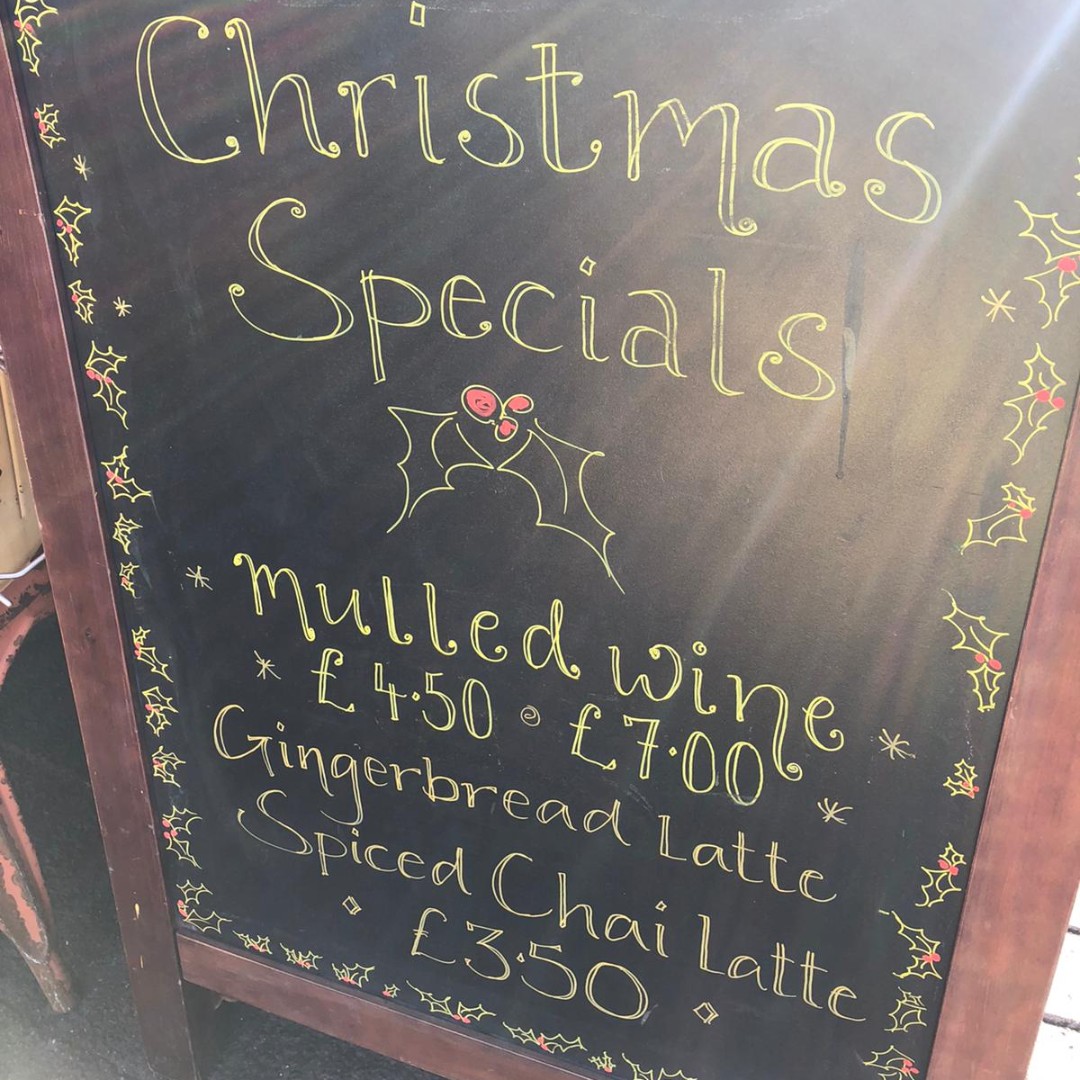 Tasty #hotdrinks are an absolute must in this freezing weather! Be sure to come inside and give our #Christmas specials a try - choose between a glass of traditional #mulledwine, a #gingerbread latte or a spiced chai latte.