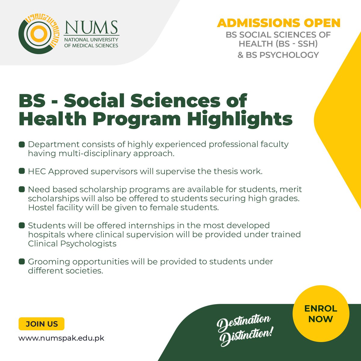 NumsOfficial's tweet photo. Undergraduate Admissions Open- Session 2022
Registration starts from: Wednesday, 8th December 2021
Apply online: https://t.co/KC0Fsh5PDl
#Nums #Numsfuturestars #DestinationDistinction #HealthWorkers #Numians #NumsLife #NUMSfortheNation https://t.co/MEYu9LF1OV
