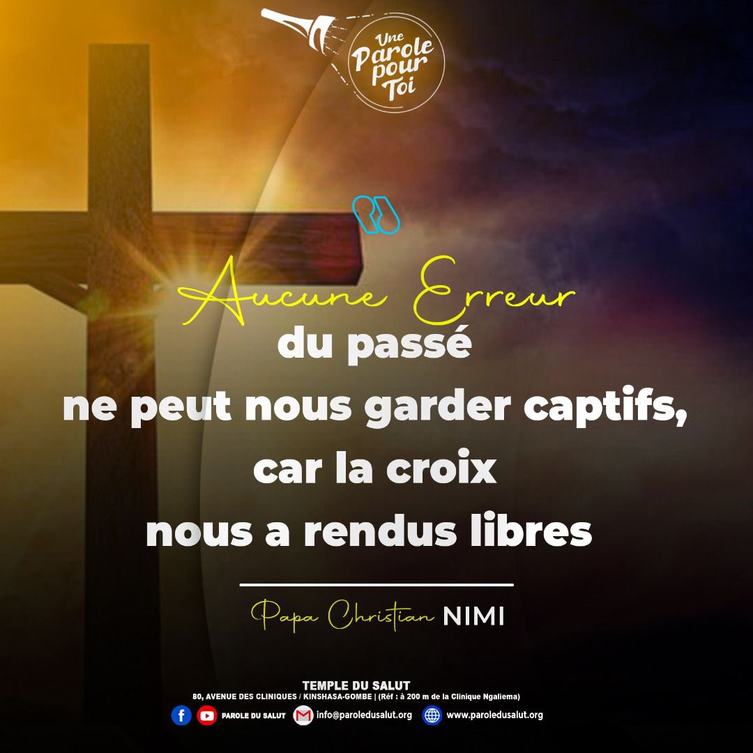 JpsGombe's tweet photo. Aucune erreur du passé ne peut nous garder captifs,car la croix nous a rendus libres.  
Bon début de semaine à tous !!
#Uneparolepourtoi https://t.co/OejRin88yl