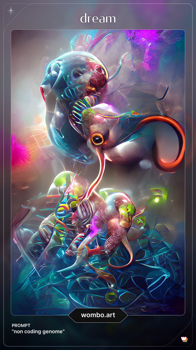MGFerrarini's tweet image. This AI sent me down a two-hour rabbit hole. @WOMBO #noncoding #ncRNA #sciart #ai