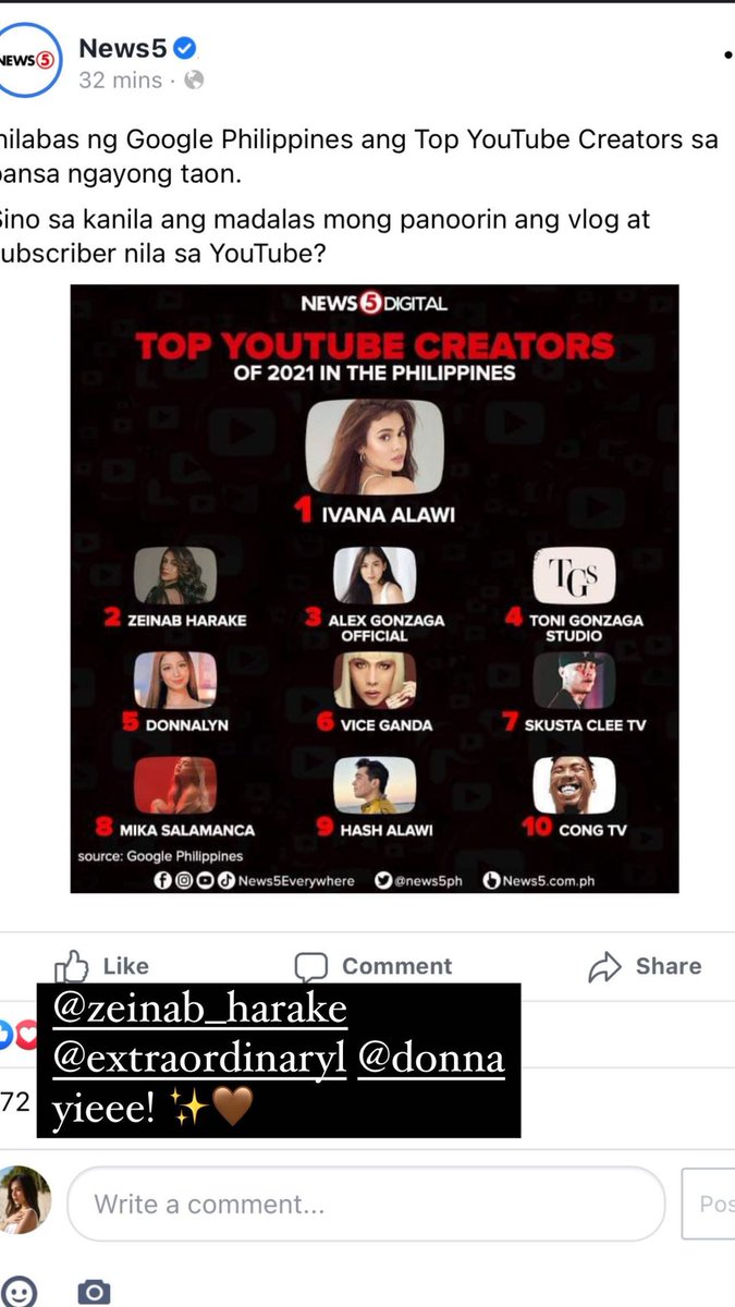 xhanne87's tweet photo. CONGRATSSS✨to the TOP YOUTUBE CREATORS✨
@CongTvPawer_ @ZeinabHarake11 @mikslmnc @DJBDonna @skustacleezy16 @Mscathygonzaga @IvanaAlawi #ToniG #HashAlawi @vicegandako at sa iba pang mga Youtube Creators MARAMING SALAMAT sa mga masasayang mga videos niyo na nagpapasaya sa amin❤️💕 https://t.co/dsQoSsqLrZ