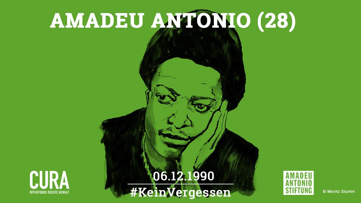 Wir gedenken Amadeu Antonio, der am 6. Dezember vor 31 Jahren seinen schweren Verletzungen nach einem brutalen Überfall durch Neonazis erlag. #AmadeuAntonio #KeinVergessen 1/10