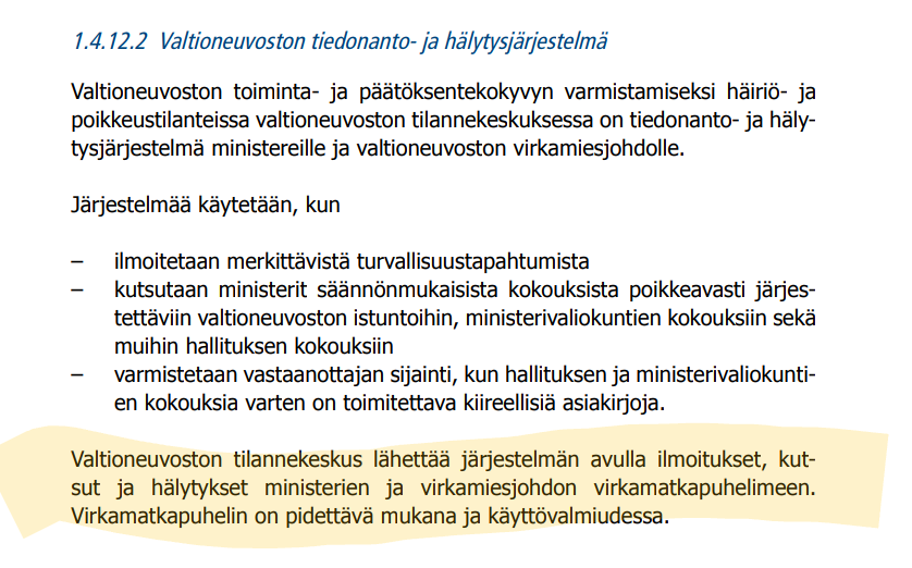 <a href="/ivanpuopolo/">Ivan Puopolo</a> Ministerikäsikirjan (2019) mukaan virkamatkapuhelin on oltava aina mukana ja käyttövalmiudessa.