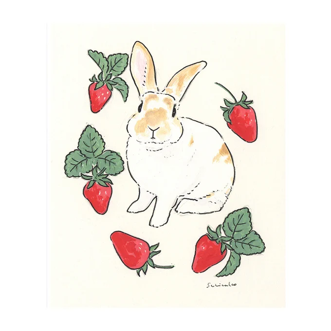 #うさぎさんポートレート
正面顔がかわいいうさぎさん。いちごが大好きなんだそう🍓 